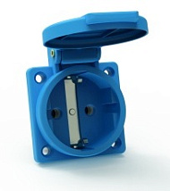 Розетка панельная 16А 3п (2Р+РЕ) IP54, 230В синий QC BALS