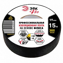 Изолента PRO PROFLEEC1915 на основе флиса 19мм х 15м, 0,3мм черная ЭРА