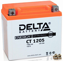 Аккумуляторная батарея Delta CT 1205 для мото (12В 5Ач) 114*70*106