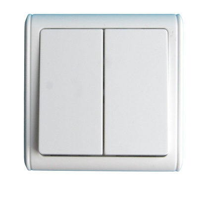 Выключатель ОУ проходной 2-кл. белый SD-S004W "Standard" AWSproducts