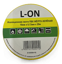 Изолента ПВХ жёлто-зелёная (0.13*19*20) (L-ON)