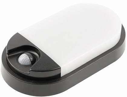 Светильник LED TULON  датчиком движения, 15W, 1350lm, 4000K, AC220-240V, IP54, овальный, черный/бел 