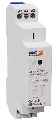 Реле промежуточное OptiRel D GR-08-024U-2 модульное 8А 24В AC/DC 2СО КЭАЗ 332037