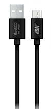 Дата-кабель USB-micro USB; 2А;1м; черный Borasco