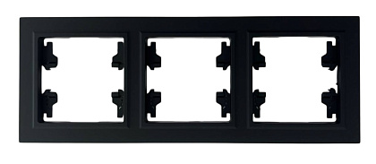 Рамка 3-я чёрная горизонтальная U2B-031 SoftTouch "Uno" AWSproducts