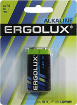 Элемент питания Ergolux  6LR61 Alkaline BL-1 (6LR61 BL-1, батарейка,9В) крона