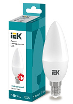 Лампа LED свеча LED-C35 eco 5Вт 230В 4000К E14,  450Lm IEK