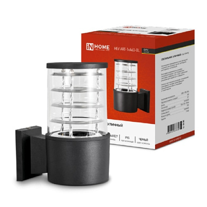 Светильник уличный односторонний НБУ ART-1хA60-BL алюминиевый под лампу E27 230B черный серии CITY I