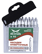 Насадки отверточные 04НН-01 (6.35*65*РН2*PH2) "MD-STARS" (уп.10/20)