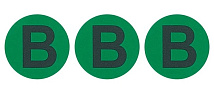 Знак безопасности символ "B" d=20мм зеленый (уп./100 шт) HLT