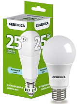 Лампа LED A65 E27 6500К 25Вт 2500Lm GENERICA