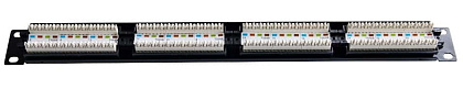 Коммутационная панель Ripo 19", 1U, 24 порта, Cat.5e (Класс D), 100МГц, RJ45/8P8C, 110, T568A/B, неэ