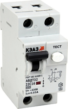 АВДТ32-22C10-A-УХЛ4 С10/2 30мА, тип A, 6кА КЭАЗ