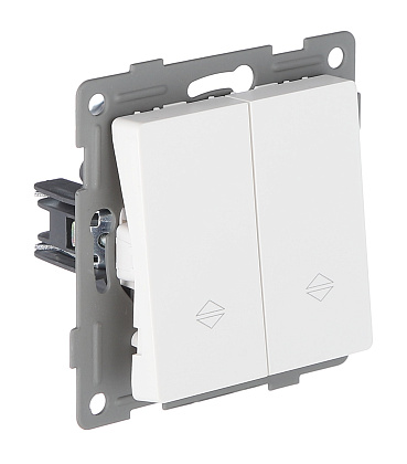 Выключатель жалюзи 2-кл. белый U1A-019 SoftTouch "Uno" AWSproducts