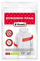Дождевик белый EVA с капюшоном (на кнопках) Komfi/50