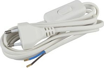 Шнур для бра с переключателем PRO 1.8м, 2*0.75, белый RT 10-200
