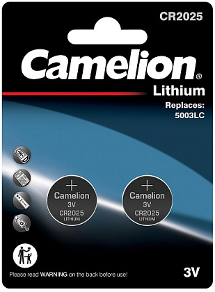 Батарейка CR2025 CAMELION BL-2, ком