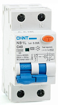 Диф. автомат NB1L 1P+N C 40A 30mA тип AC 10kA (36mm) (R) CHINT 203111