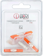 Клемма рычажковая проходная 2 отверстия 0,5-4 уп3шт СМК221-4111пр DORI