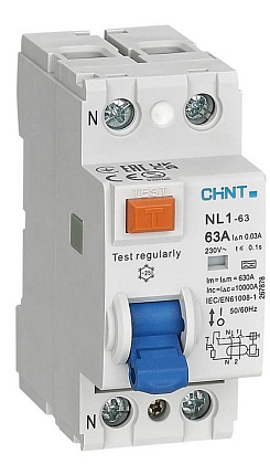 УЗО NL1-100 S 63/2 100mA, тип AC, 10kA CHINT