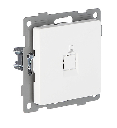 Розетка RJ45 (cat 5e) 1-я белая U1A-016-1 SoftTouch "Uno" AWSproducts