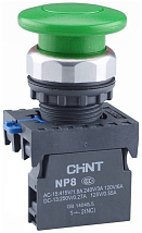 Кнопка управления "Грибок" NP8-10M/13 d40мм 1НО IP65 с самовозвратом без подсветки зел. (R) CHINT 66