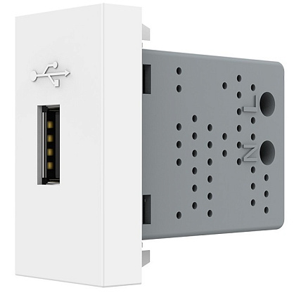 Розетка USB (тип А, 2,1А, 5В) Белый Livolo