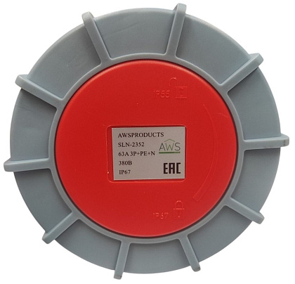 Розетка переносная 63A 5п (3P+PE+N) SLN-2352 IP67, 380В, AWSPRODUCTS
