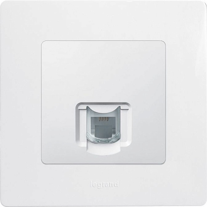 Розетка RJ-11 (1-я) Белый ETIKA LEGRAND