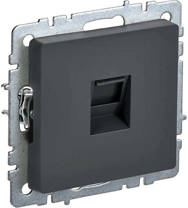 Розетка RJ45 (1-я cat. 5e) графит BRITE IEK