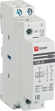 Контактор модульный КМ 25/11 (кат.230В AC, 1но+1нз, 25A PROxima) EKF