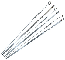 Шампуры  6 шт BBQ SKEWERS 60смХ10мм нерж. сталь