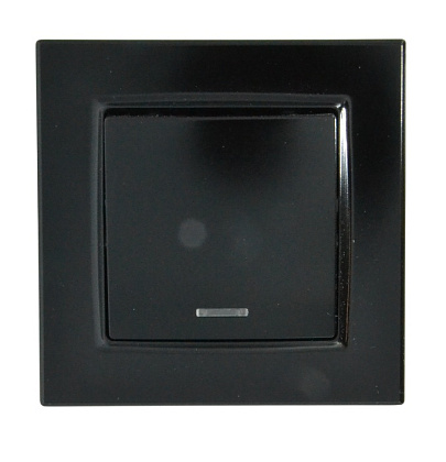 Выключатель 1-кл. с подсветкой чёрный SD-P1002B AWSPRODUCTS