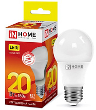 Лампа LED-A60-VC 20Вт 230В Е27 3000К 1800Лм IN HOME