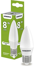 Лампа LED C35 E27 4000К 8Вт 800Lm GENERICA