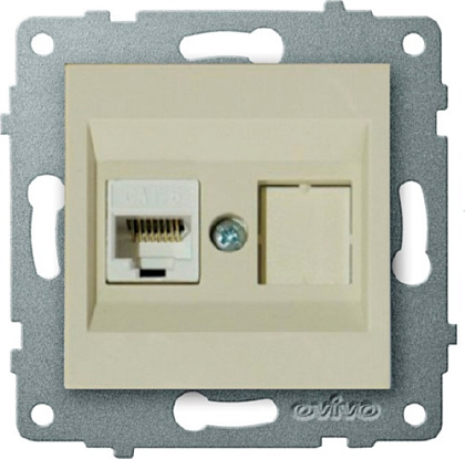 Механизм роз. комп. 1-местн. (RJ45 CAT6), крем