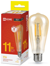 Лампа светодиодная LED-ST64-DECO gold 11Вт 230В Е27 3000К 1160Лм золотистая IN HOME