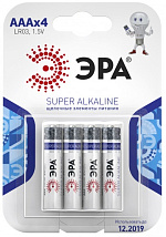 Батарейки LR03-4BL SUPER Alkaline (120/960/38400) ЭРА