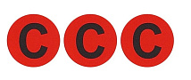Знак безопасности символ "C" d=20мм красный (уп./100 шт) HLT