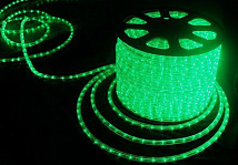 Световой шнур LED TYPE 3 (трехжильный круглый 13мм, 36led/m, 220-240V, 3W/m, IP65) ЗЕЛЁНЫЙ "ELUX" (п