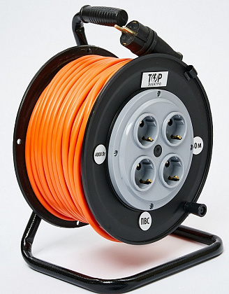 Удлинитель на катушке 4гн. 40м с/з ПВС ТОР