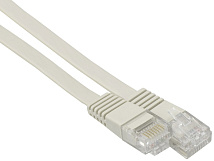 Патч-корд 1,8м UTP Cat.6e RJ45 Cu белый плоский (RIPO)
