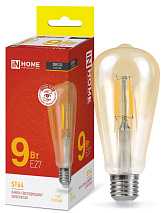 Лампа светодиодная LED-ST64-DECO gold 9Вт 230В Е27 3000К 1040Лм золотистая IN HOME