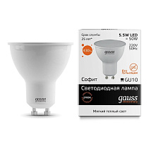 Лампа LED MR16 GU10 3000К 5.5Вт 430Лм Elementary Gauss