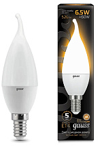 Лампа GAUSS LED Свеча на ветру 6,5W Е-14 2700K 520Lm