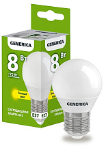 Лампа LED G45 E27 3000К 8Вт 800Lm GENERICA