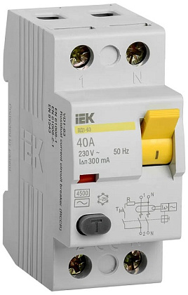 УЗО ВД1-63 40/2 300мА, тип АС, 4,5кА IEK