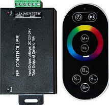 LD55 Контроллер RGB с пультом ЧЕРНЫЙ, 12-24V (для RGB LS606,607) 130*64*24 FERON