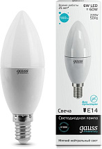 Лампа Gauss Elementary LED  Свеча 6W 220V E14 4100K 450Lm