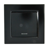 Выключатель 1-кл. с подсветкой чёрный SD-P1002B AWSPRODUCTS